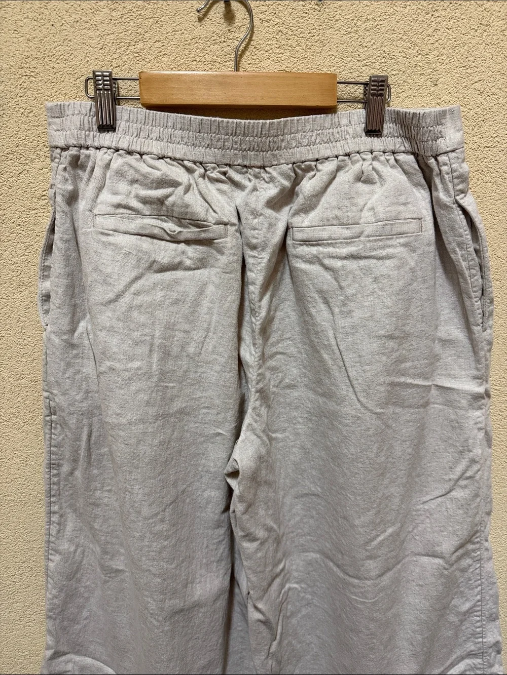 Banana Republic Wide-Leg Linen Blend Pants in Natural Size M